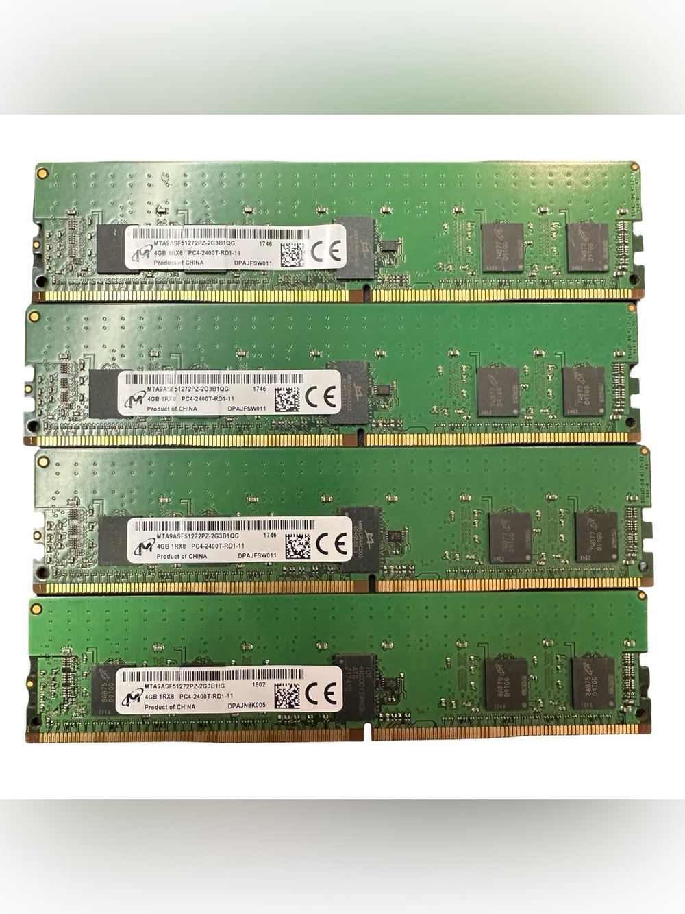 16GB DDR4-2400 ECC Registered RAM — 4x 4GB Micron